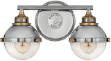 Hinkley 5172PN Fletcher Contemporary Polished Nickel 2-Light Bath Wall Sconce