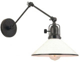 Hi-Lite Manufacturing H-99410-A3B-91-157 Montgomery Retro Black / White Wall Swing Arm Lamp