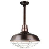 Hi-Lite Manufacturing H-QSN15116-SA-STEM_ Warehouse Retro Outdoor Hanging Pendant Light