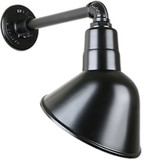 Hi-Lite Manufacturing H-QSN18110-SA-91-QSNB-44-91 Angle Shade RLM Vintage Black Outdoor 10" Wall Lighting