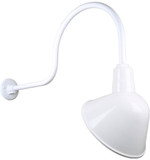 Hi-Lite Manufacturing H-QSN18112-SA-93-QSNHL-C-93 Angle Shade RLM Retro White Exterior 12" Wall Lighting Sconce