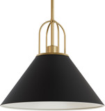 Hunter Lighting 13165 Carrington Isle Contemporary Matte Black Pendant Light