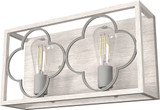 Hunter Lighting 19395 Gablecrest Contemporary Distressed White 2-Light Bath Light Fixture