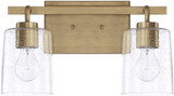 Home Place 128521AD-449 Greyson Contemporary Aged Brass 2-Light Bathroom Sconce