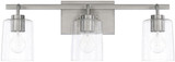Home Place 128531BN-449 Greyson Modern Brushed Nickel 3-Light Bath Wall Sconce
