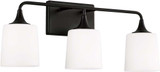 Home Place 148931MB-541 Presley Matte Black 3-Light Vanity Light