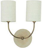 House of Troy GS775-2-ABOT Scatchard Modern Oatmeal and Antique Brass Wall Mounted Lamp