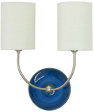 House of Troy GS775-2-SNBG Scatchard Modern Blue Gloss and Satin Nickel Wall Lamp