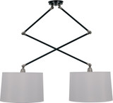 House of Troy UP502-BLK/SN Uptown Black and Satin Nickel Island Lighting