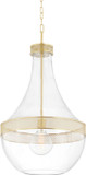 Hudson Valley 1817-AGB Hagen Contemporary Aged Brass Pendant Light Fixture