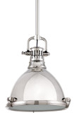 Hudson Valley 2211-PN Pelham Retro Polished Nickel Mini Drop Ceiling Light Fixture