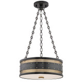 Hudson Valley 2216-AOB Gaines Retro Aged Old Bronze Finish 43" Tall Drum Pendant Lighting Fixture