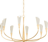 Hudson Valley 3158-VGL/SSD Montrose Contemporary Vintage Gold Leaf / Soft Sand Hanging Chandelier