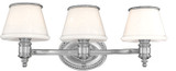 Hudson Valley 4943-PN Richmond Retro Polished Nickel Xenon 3-Light Bathroom Vanity Lighting
