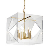 Hudson Valley 5924-AGB Travis Contemporary Aged Brass Finish 32" Tall Pendant Hanging Light