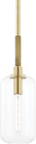 Hudson Valley 6908-AGB Lenox Hill Modern Aged Brass Mini Hanging Pendant Light