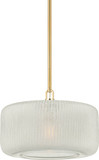 Hudson Valley 7017-AGB Beechurst Modern Aged Brass 16" Pendant Hanging Light