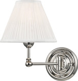 Hudson Valley MDS101-PN Classic No.1 Polished Nickel / Off White Silk Wall Swing Arm Lamp