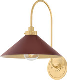 Hudson Valley MDS1400-AGB/CRN Clivedon Contemporary Aged Brass / Soft Crimson Wall Lighting