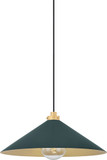 Hudson Valley MDS1402-AGB/SSG Clivedon Contemporary Aged Brass / Soft Studio Green 20" Ceiling Light Pendant