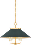 Hudson Valley MDS1403-AGB/SSG Clivedon Modern Aged Brass / Soft Studio Green 28" Hanging Light