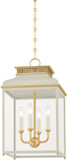 Hudson Valley MDS2400-AGB/OW Houghton Modern Aged Brass / Off-White 13" Foyer Light Fixture