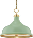 Hudson Valley MDS300-AGB/LFG Painted No.1 Contemporary Aged Brass / Leaf Green Lighting Pendant