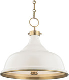 Hudson Valley MDS300-AGB-OW Painted No.1 Contemporary Aged Brass / Off White Lighting Pendant