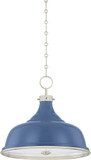 Hudson Valley MDS300-PN/FBL Painted No. 1 Modern Polished Nickel / Soft French Blue 18" Pendant Light