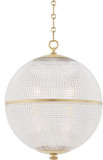 Hudson Valley MDS801-AGB Sphere No. 3 Aged Brass 18" Pendant Light Fixture