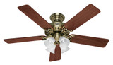 Hunter 53063 Studio Series 52 Inch Span Antique Brass Finish 5 Blade Ceiling Fan