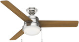 Hunter 50380 Aker Modern Brushed Nickel LED 52" Ceiling Fan