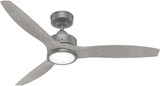 Hunter 50725 Park View Outdoor Contemporary Matte Silver LED 52" Home Ceiling Fan