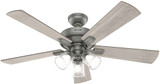 Hunter 51857 Crestfield Modern Matte Silver LED 52" Home Ceiling Fan