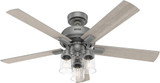 Hunter 51855 Hartland Modern Matte Silver LED 52" Ceiling Fan