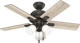 Hunter 52352 Crystal Peak Noble Bronze LED 44" Ceiling Fan