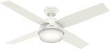 Hunter 59252 Dempsey Damp Modern Fresh White / Washed Oak LED Indoor / Outdoor 52" Ceiling Fan