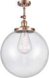 Innovations 201F-AC-G204-8 Franklin Restoration Beacon Antique Copper LED 8" Ceiling Light Fixture