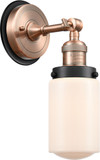Innovations 203AC-BPBK-HRBK-G311 Franklin Restoration Dover Antique Copper Matte White Cased Dover Light Sconce