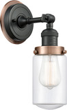 Innovations 203BK-BPAC-HRAC-G312 Franklin Restoration Dover Matte Black Clear Dover Wall Sconce Lighting