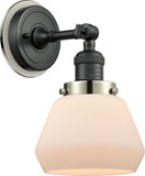 Innovations 203BK-BPPN-HRPN-G171 Franklin Restoration Fulton Matte Black Matte White Cased Fulton Wall Mounted Lamp