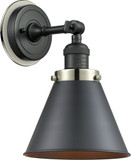 Innovations 203BK-BPPN-HRPN-M13-BK Franklin Restoration Appalachian Matte Black Lamp Sconce
