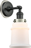 Innovations 203BK-BPSN-HRSN-G181 Franklin Restoration Canton Matte Black Matte White Canton Light Sconce