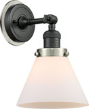 Innovations 203BK-BPSN-HRSN-G41 Franklin Restoration Cone Matte Black Matte White Cased Large Cone Lighting Sconce
