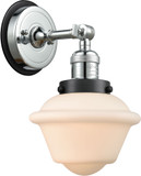 Innovations 203PC-BPBK-HRBK-G531 Franklin Restoration Oxford Polished Chrome Matte White Cased Small Oxford Lamp Sconce