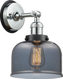 Innovations 203PC-BPBK-HRBK-G73 Franklin Restoration Bell Polished Chrome Plated Smoke Large Bell Wall Sconce Light