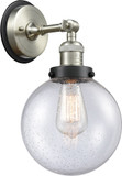 Innovations 203SN-BPBK-HRBK-G204-8 Franklin Restoration Beacon Brushed Satin Nickel Seedy Beacon Lighting Sconce