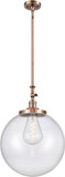 Innovations 206-AC-G204-10 Franklin Restoration Beacon Antique Copper LED 10" Mini Drop Lighting