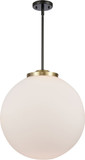 Innovations 221-1S-BAB-G201-18 Franklin Restoration Beacon Black Antique Brass Matte White Cased Beacon LED 18" Pendant Lighting