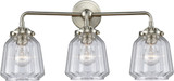 Innovations 284-3W-SN-G142 Nouveau Chatham Contemporary Brushed Satin Nickel 3-Light Bathroom Vanity Light Fixture